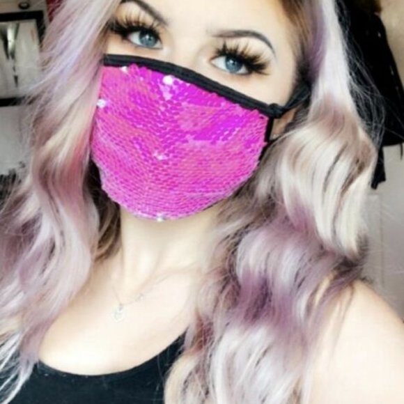 Sequin Protective Face Mask (Two Tone Reversible ) - Picture 6 of 12